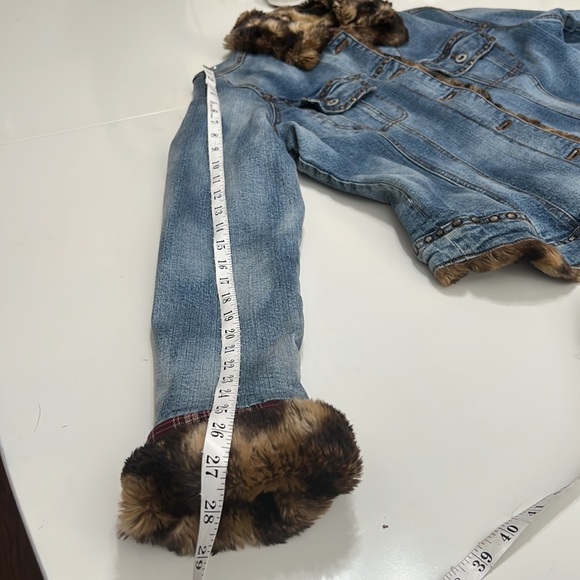 GUC Vintage Parasuco 90’s Denim Jacket with Fur Size S - Picture 10 of 12